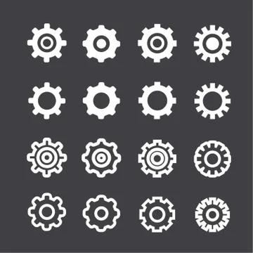 Settings icon set Stock Illustration