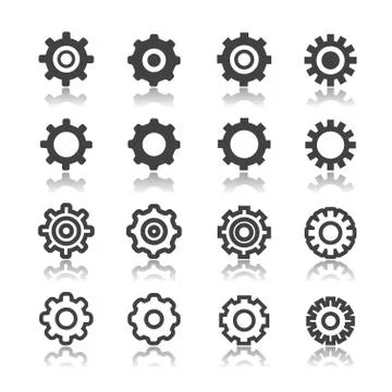 Settings icon set Stock Illustration