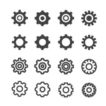 Settings icon set Illustrazione stock