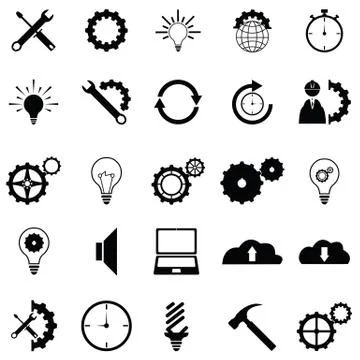 Settings icon set Illustrazione stock