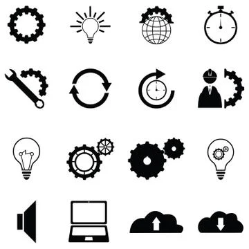 Settings icon set Stock Illustration