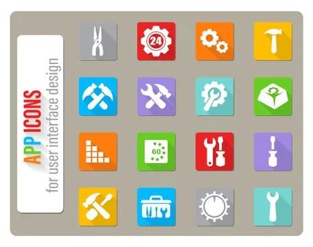 Settings icon set Stock Illustration