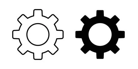 Settings icon. Style is flat and line symbol Illustrazione stock