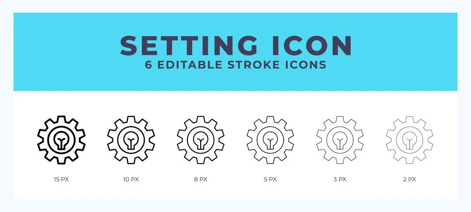 Settings icon symbol. Isolated. Vector illustration with editable stroke. Stock Illustration