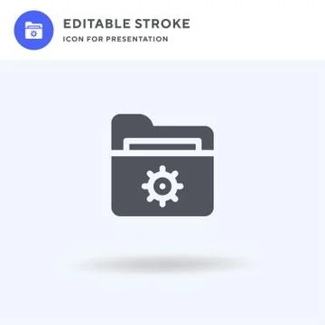 Settings icon vector, filled flat sign, solid pictogram isolated on white, lo Stock Illustration