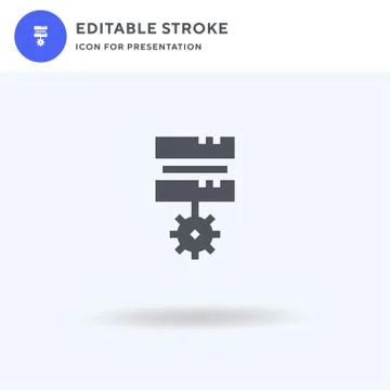 Settings icon vector, filled flat sign, solid pictogram isolated on white, lo Stock Illustration