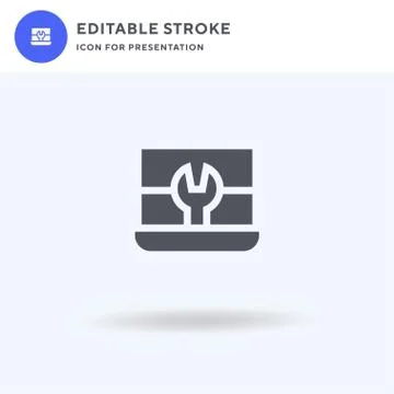 Settings icon vector, filled flat sign, solid pictogram isolated on white, lo Stock Illustration