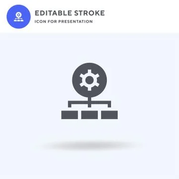 Settings icon vector, filled flat sign, solid pictogram isolated on white, lo Stock Illustration