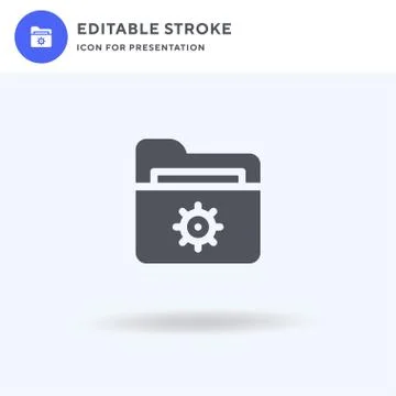 Settings icon vector, filled flat sign, solid pictogram isolated on white, lo Stock Illustration