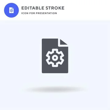 Settings icon vector, filled flat sign, solid pictogram isolated on white, lo Stock Illustration