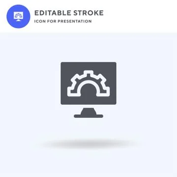Settings icon vector, filled flat sign, solid pictogram isolated on white, lo Stock Illustration