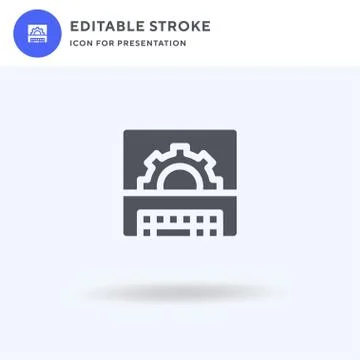 Settings icon vector, filled flat sign, solid pictogram isolated on white, logo 스톡 일러스트