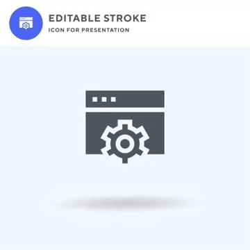 Settings icon vector, filled flat sign, solid pictogram isolated on white, logo Stock Illustration