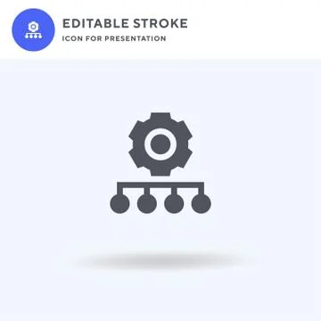 Settings icon vector, filled flat sign, solid pictogram isolated on white, logo Stock Illustration