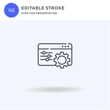 Settings icon vector, filled flat sign, solid pictogram isolated on white, logo 스톡 일러스트