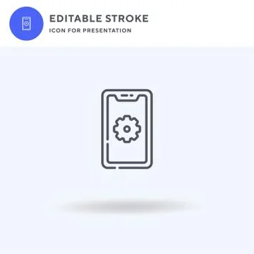 Settings icon vector, filled flat sign, solid pictogram isolated on white, logo Stock Illustration
