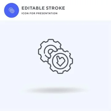 Settings icon vector, filled flat sign, solid pictogram isolated on white, logo 스톡 일러스트