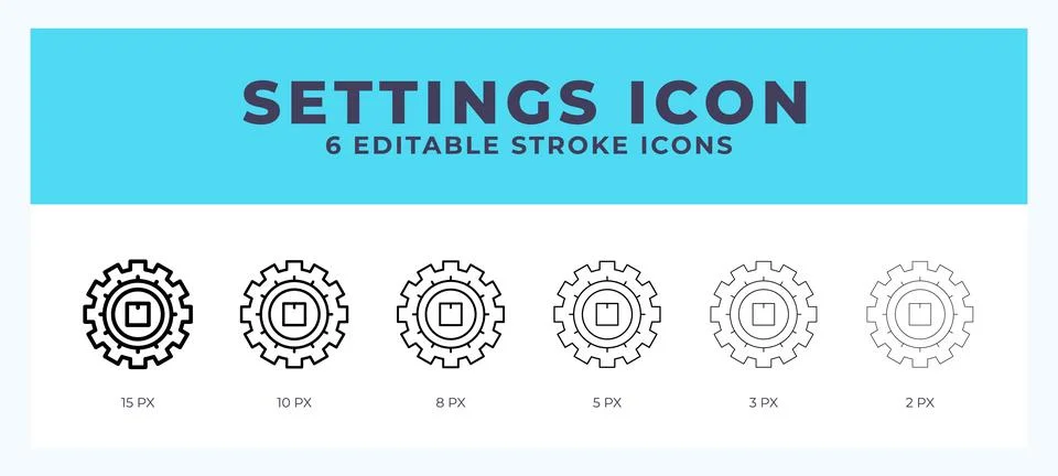 Settings icon vector illustration. With editable stroke for web. App and more Stock Illustration