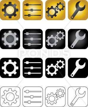 Settings icons Stock Illustration