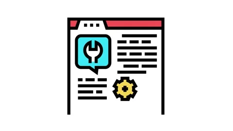 Settings instruction color icon animation Stock Footage 163786560