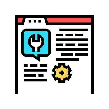 Settings instruction color icon vector illustration Illustrazione stock