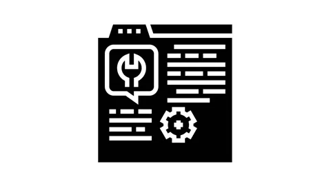 Settings instruction glyph icon animation Stock Footage 163804914
