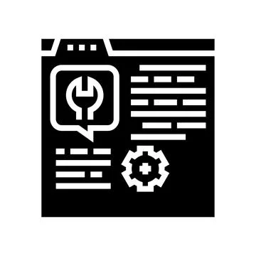 Settings instruction glyph icon vector illustration Illustrazione stock