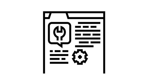 Settings instruction line icon animation Stock Footage 163795569