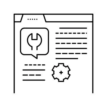 Settings instruction line icon vector illustration Illustrazione stock