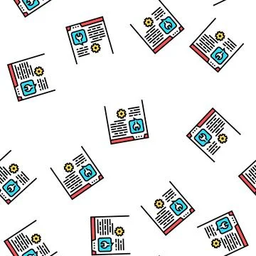 Settings instruction vector seamless pattern Stock Illustration