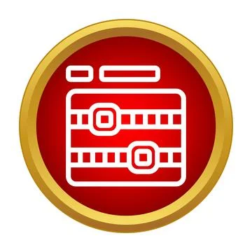 Settings interface adjusting sliders red icon concept Stock Illustration