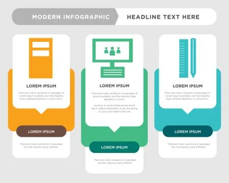 Settings, Laptop, Server infographic Stock Illustration