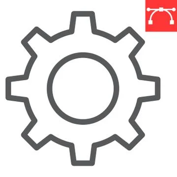 Settings line icon, ui and button, cogwheel sign vector graphics, editable Stock Illustration