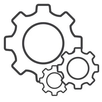 Settings. Line Icon Vector. Cog sign isolated on white background. Flat des.. Stock Illustration