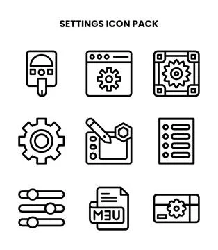 Settings Line Icons Pack イラスト素材