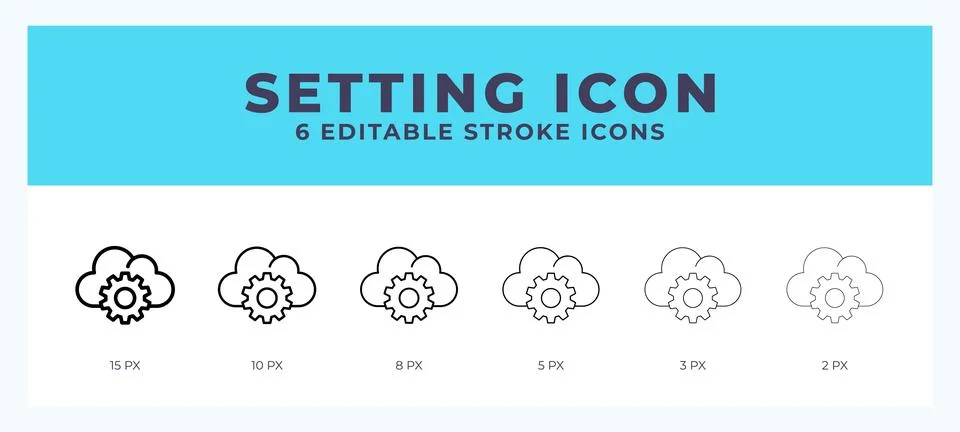 Settings lineal icon symbol vector. Black outline for web. App. Presentatio.. Illustrazione stock