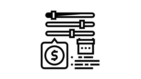 Settings of loan line icon animation Stock Footage 163717897