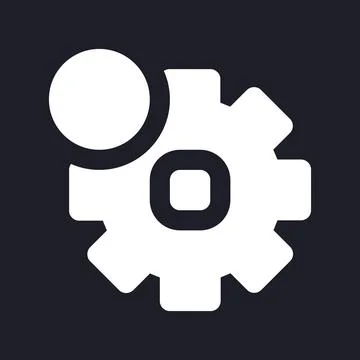 Settings notification dark mode glyph ui icon Stock Illustration