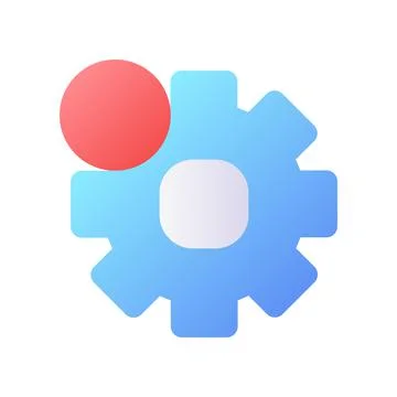 Settings notification pixel perfect flat gradient color ui icon 스톡 일러스트