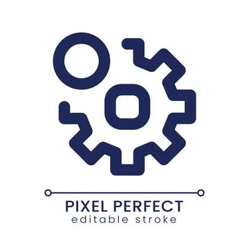 Settings notification pixel perfect linear ui icon Illustrazione stock