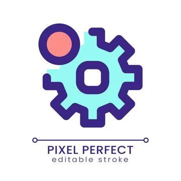 Settings notification pixel perfect RGB color ui icon Stock Illustration