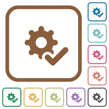 Settings ok simple icons Stock Illustration