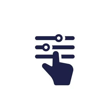Settings or options icon with a hand Stock Illustration
