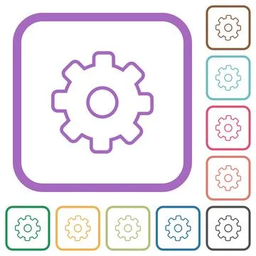 Settings outline simple icons Stock Illustration