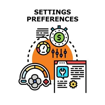 Settings preferences concept, adjusting system options with controls 스톡 일러스트