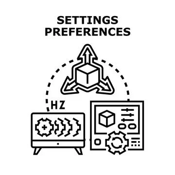 Settings preferences customization options digital interface concept イラスト素材