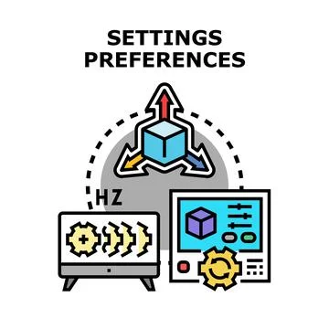 Settings preferences customization options digital interface concept Stock Illustration