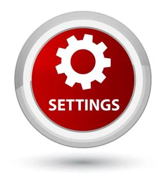 Settings prime red round button Stock Illustration
