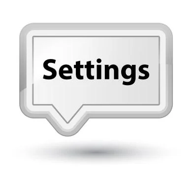 Settings prime white banner button Stock Illustration