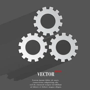 Settings Sign web icon, flat design Illustrazione stock